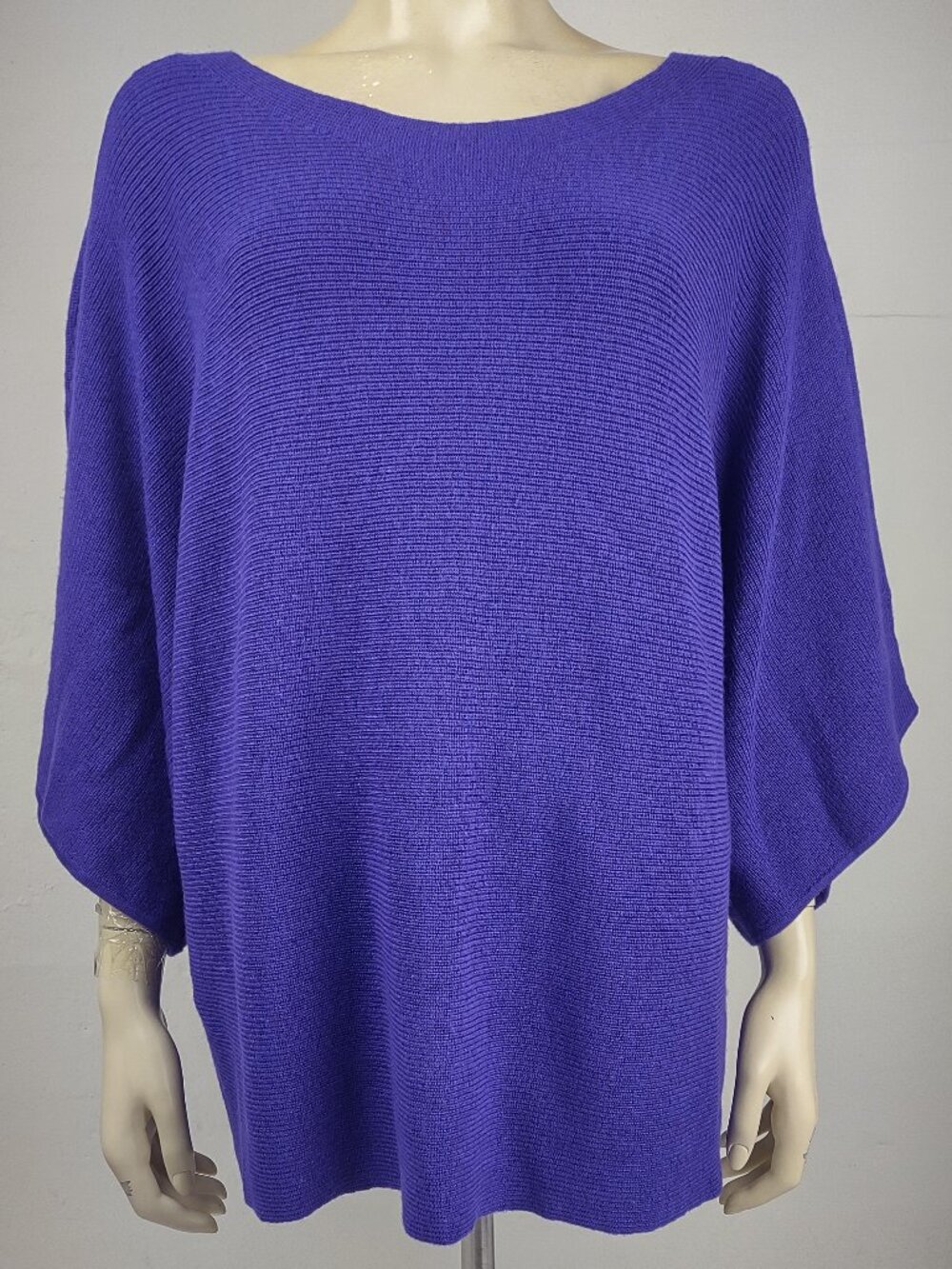 Eileen Fisher purple 100% Merino Wool boxy oversized pullover sweater Large